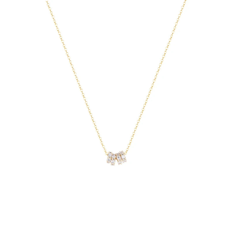 Colar Dourado Pingente Cravejado de Zircônia