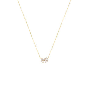 Colar Dourado Pingente Cravejado de Zircônia
